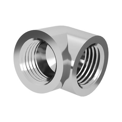 Barrow Adapteri, 90°, G1/4" naaras -> G1/4" naaras, hopea