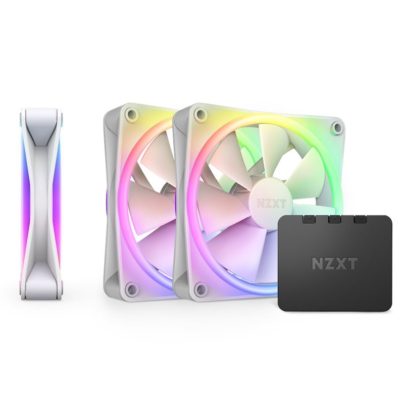 NZXT F120 RGB Duo - Triple Pack, 120mm PWM-laitetuuletinsarja + kontrolleri, valkoinen
