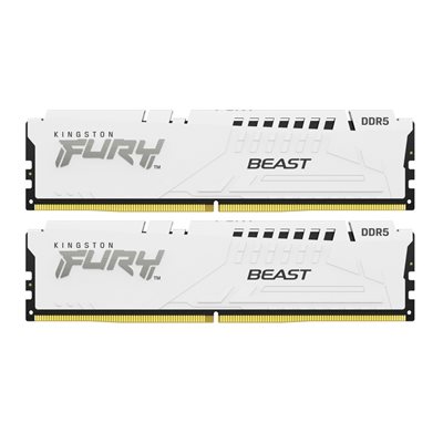 Kingston 64GB (2 x 32GB) FURY Beast White, DDR5 6000MHz, CL36, 1.35V, valkoinen