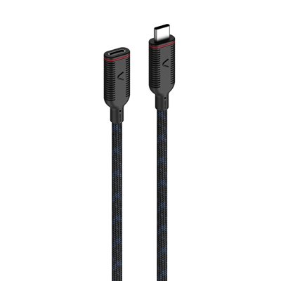 Unisynk 3.2 Gen2 USB-C -jatkokaapeli, uros-naaras, 100W, 0,8m, musta