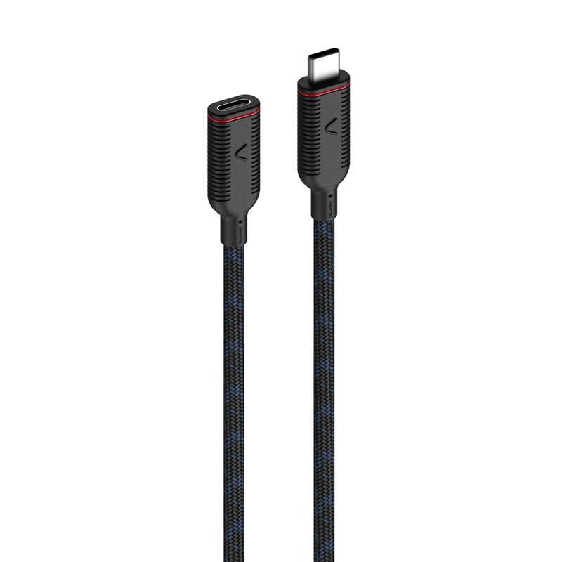 Unisynk 3.1 Gen2 USB-C -jatkokaapeli, uros-naaras, 0,8m, musta