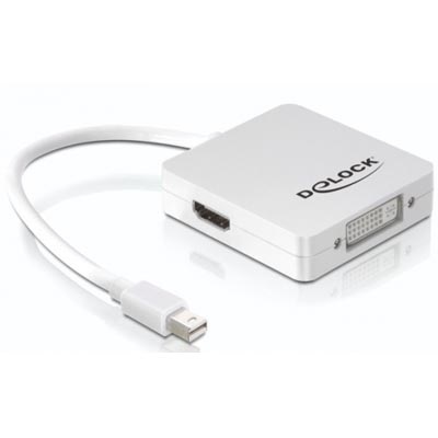 DeLock Mini DisplayPort - DVI/HDMI/DisplayPort -adapteri, valkoinen