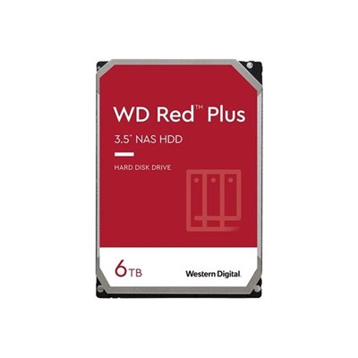 Western Digital 6TB WD Red Plus WD60EFPX, sisäinen 3.5" kiintolevy, SATA III, 5400 rpm, 256MB