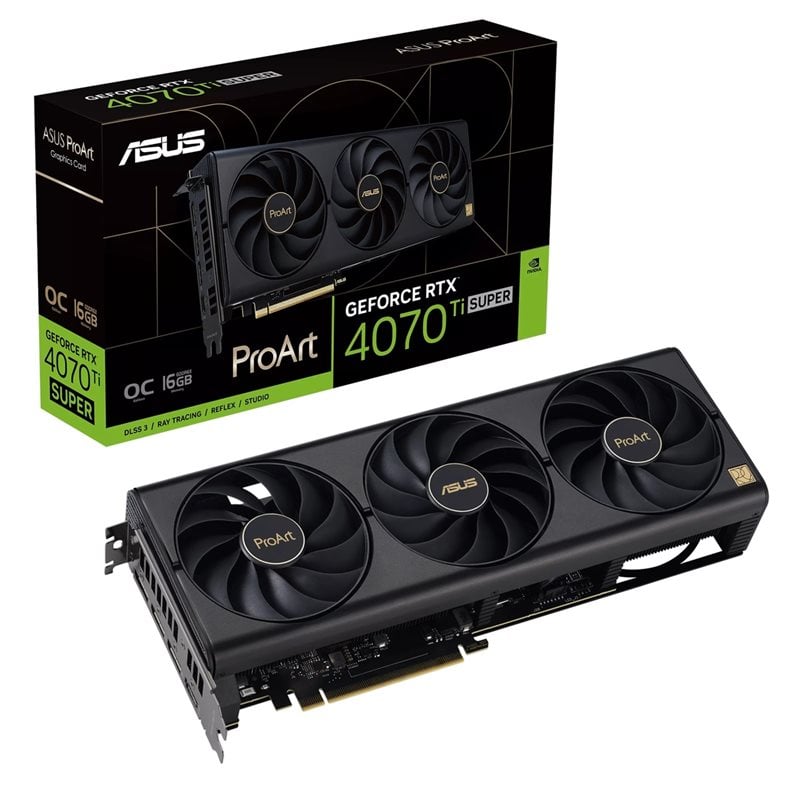 Asus GeForce RTX 4070 Ti SUPER ProArt - OC Edition -näytönohjain, 16GB GDDR6X