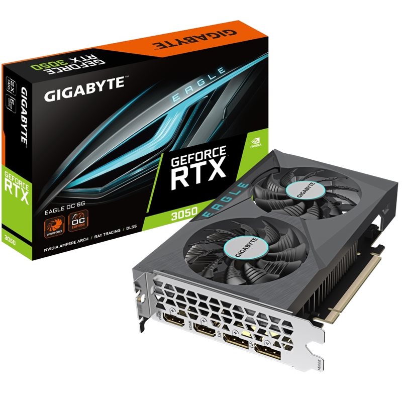 Gigabyte GeForce RTX 3050 EAGLE OC -näytönohjain, 6GB GDDR6