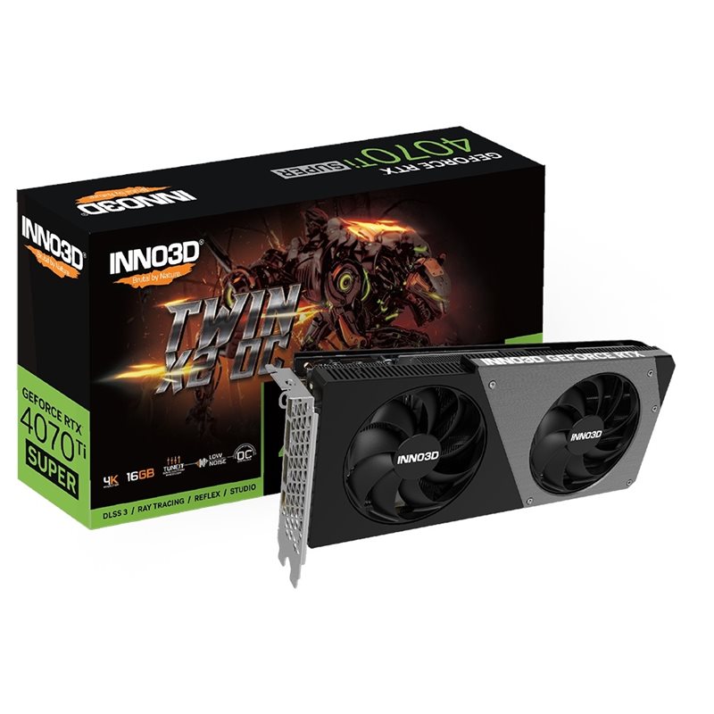 INNO3D GeForce RTX 4070 Ti SUPER TWIN X2 OC -näytönohjain, 16GB GDDR6X