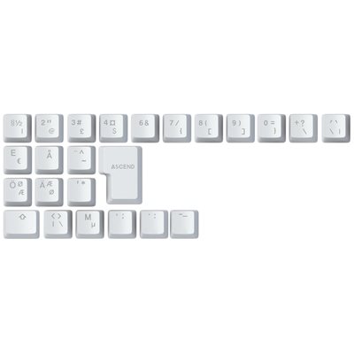 Glorious ABS-Doubleshot V2 - 24 näppäimen näppäinhattusarja, valkoinen