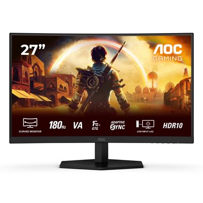 AOC 27" C27G42E, kaareva 180Hz Full HD -pelimonitori, musta