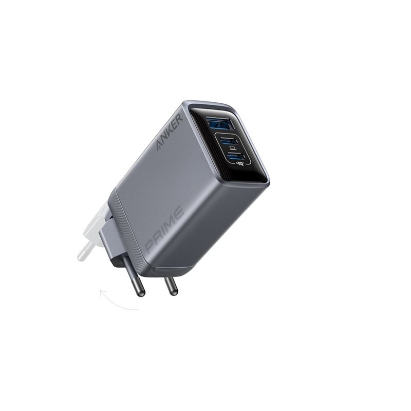 Anker 100W Prime Charger, GaN-verkkovirtalaturi, 2x USB-C, USB-A, harmaa