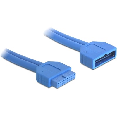 DeLock IDC20 uros -> 2x 3.0 USB-A naaras sisäinen jatkokaapeli, sininen