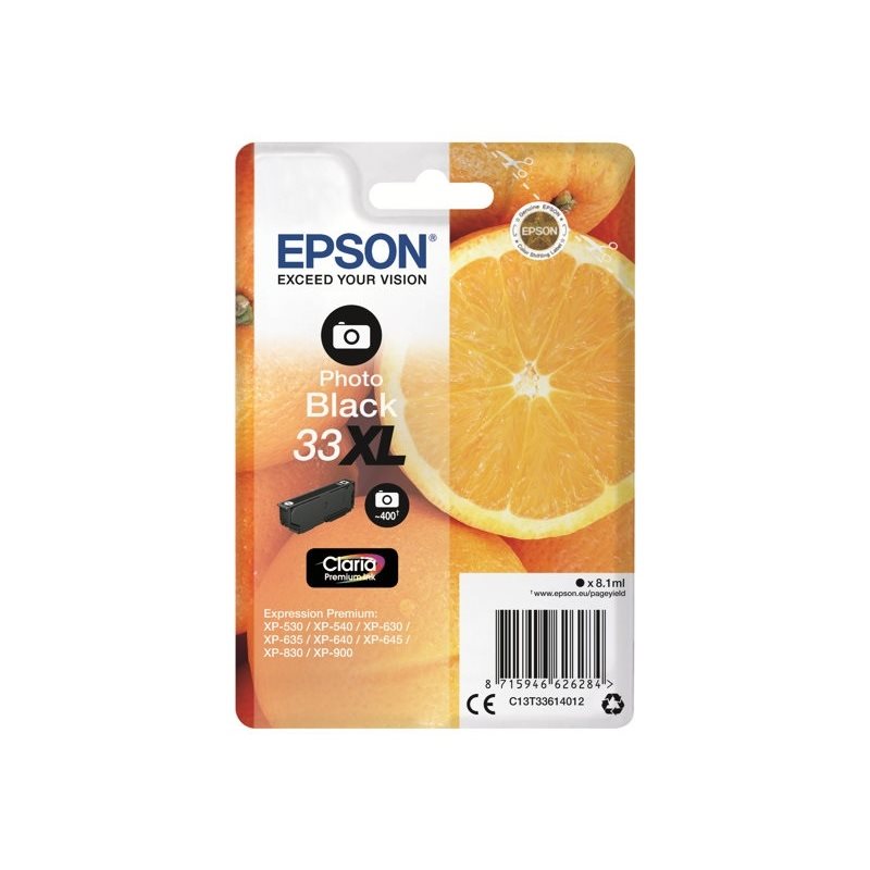 Epson 33XL Claria Premium Ink Oranges -väriainekasetti, valokuvamusta