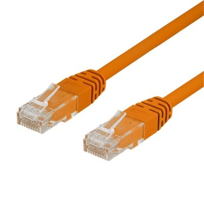 Deltaco U/UTP Cat6a laitekaapeli, 0,3m, oranssi
