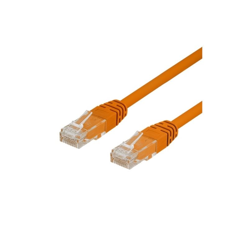 Deltaco U/UTP Cat6a laitekaapeli, 0,3m, oranssi