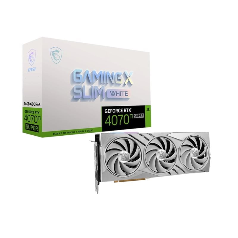 MSI GeForce RTX 4070 Ti SUPER GAMING X SLIM WHITE -näytönohjain, 16GB GDDR6X (Tarjous! Norm. 1029,90€)