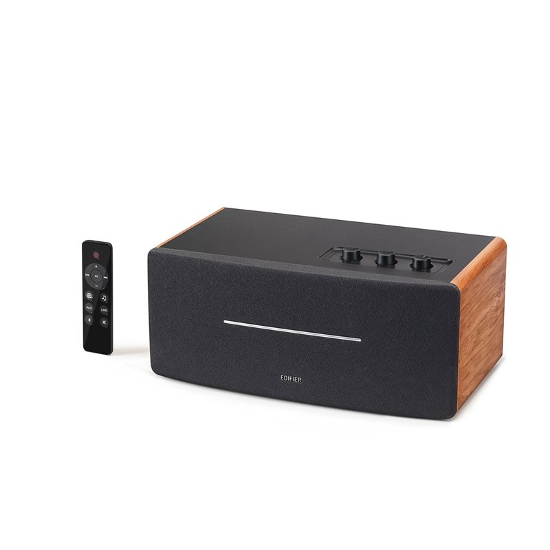 Edifier (Outlet) D12 Stereo -pöytäkaiutin, Bluetooth 5.0, musta/puu