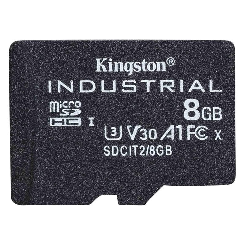 Kingston 8GB Industrial, microSDHC -muistikortti, TLC pSLC, UHS-1 V30 U3 A1, 100/80 MB/s