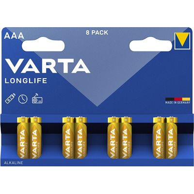 Varta AAA/LR03 Longlife -paristo, 8kpl