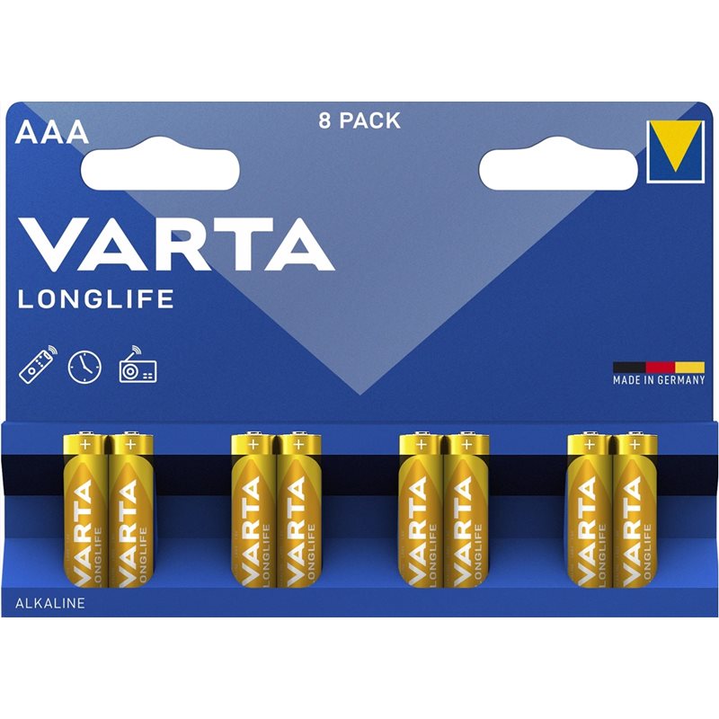 Varta AAA/LR03 Longlife -paristo, 8kpl