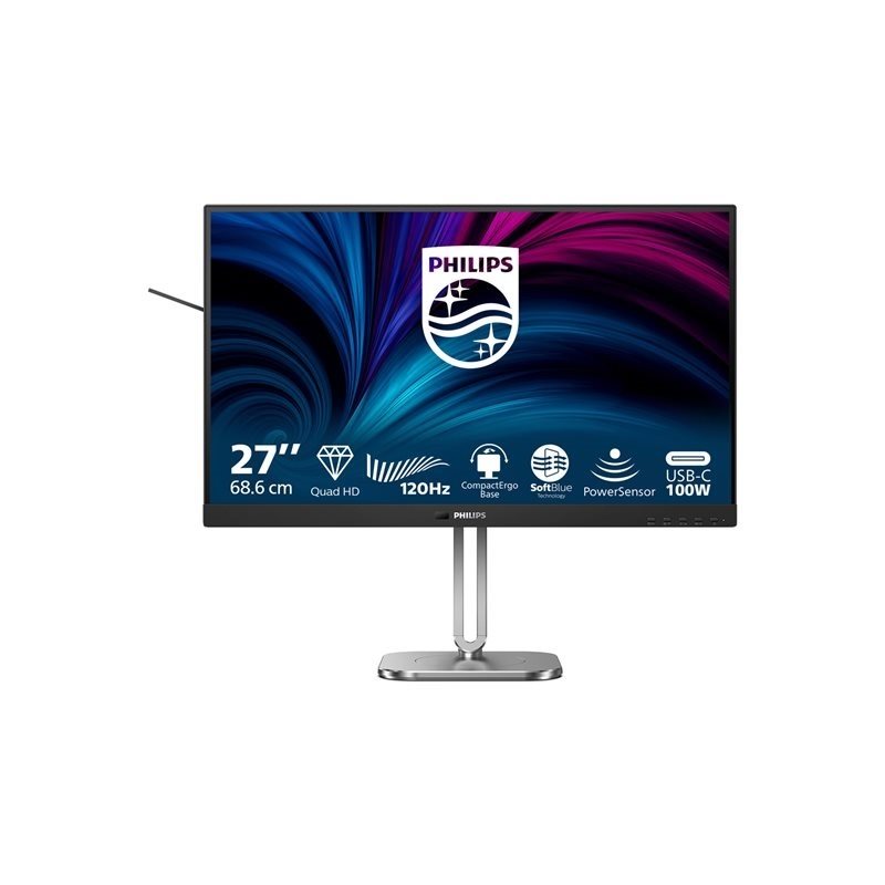 Philips 27" 4000 series 27B2U4601/00, 120Hz QHD-monitori, musta/hopea