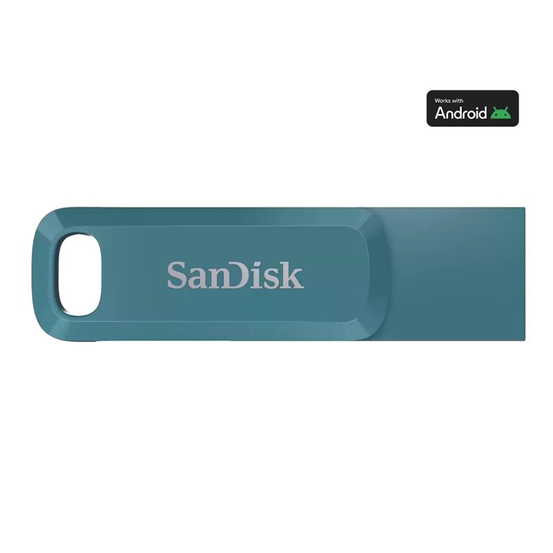 Sandisk 2TB Ultra Dual Drive Go, 3.2 Gen1 USB-C+A -muistitikku, jopa 400 MB/s, Navagio Bay/turkoosi