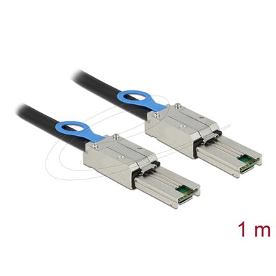 DeLock Mini SAS SFF-8088 -> SFF-8088 -kaapeli, 1m, musta