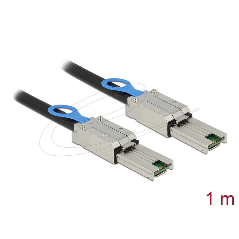 DeLock Mini SAS SFF-8088 -> SFF-8088 -kaapeli, 1m, musta