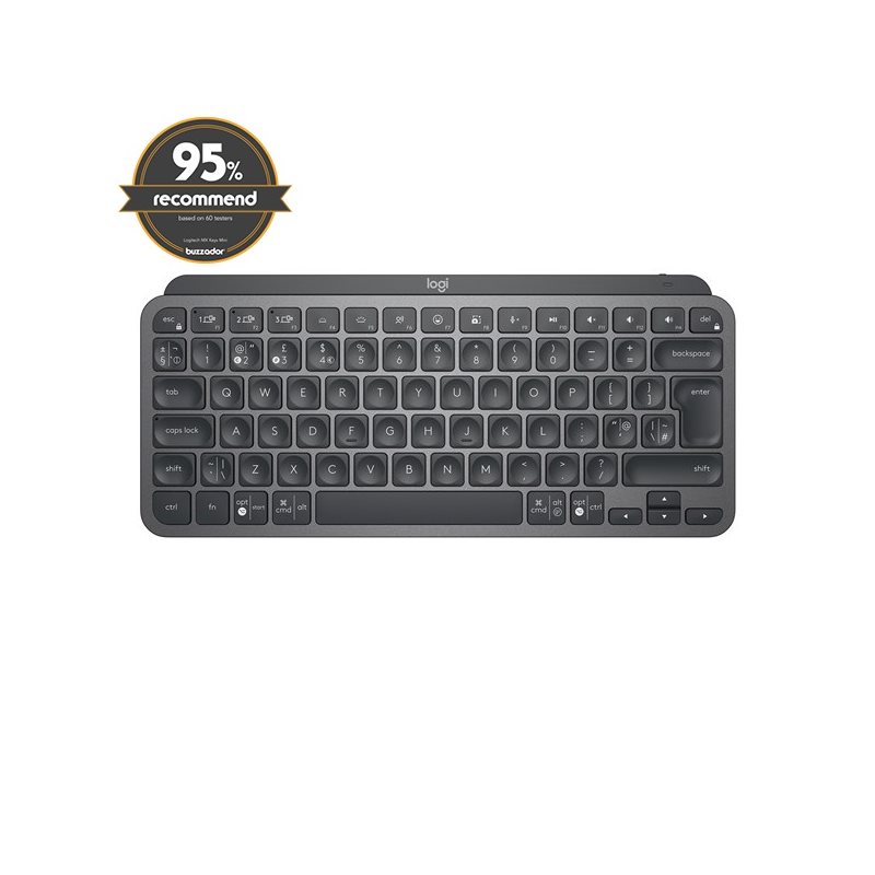 Logitech (Outlet) MX Keys Mini, pienikokoinen langaton ja valaistu näppäimistö, Graphite