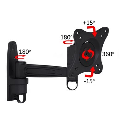 Multibrackets VESA Flexarm 360 II, 25kg, 15-40", musta