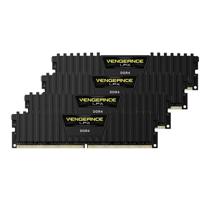 Corsair 16GB(4x4GB) Vengeance LPX Series, DDR4 2666MHz, 1.2V memory kit, Musta, CL16
