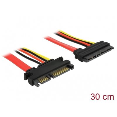 DeLock SATA3 -jatkokaapeli, 22-pin -> SATA 22-pin vastaanottava (5V + 12V), 30cm, monivärinen