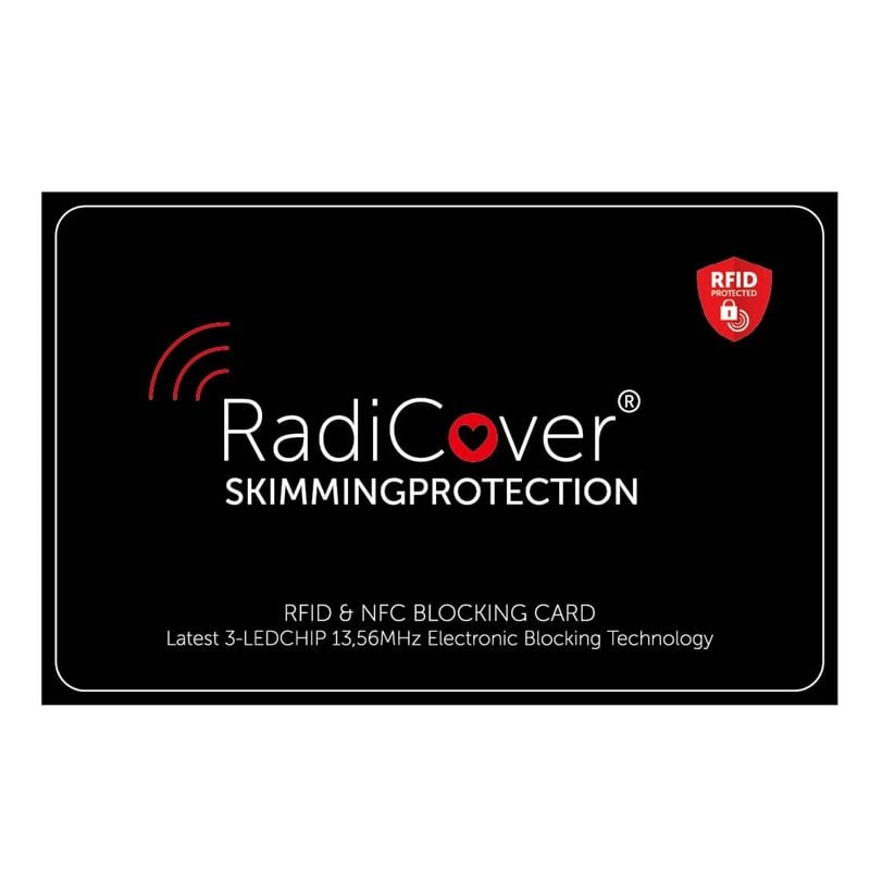 RadiCover Skim-Block -suojakortti, 3-LED RFID NFC -skimmaussuoja