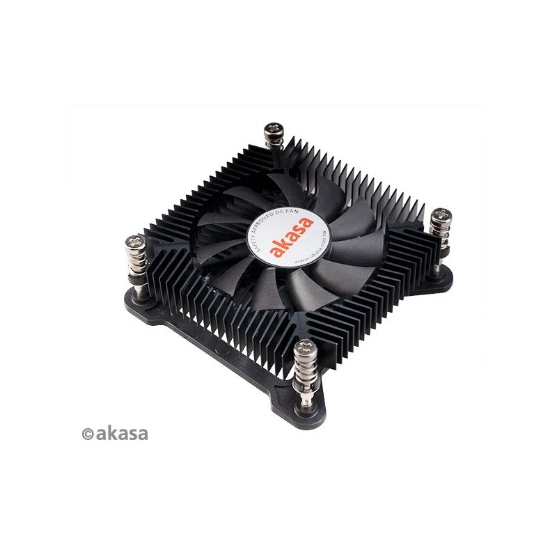 Akasa KS7, Intel LGA 1200/115X low profile CPU cooler, 16mm height, screws and backplate mounting, 35W TDP