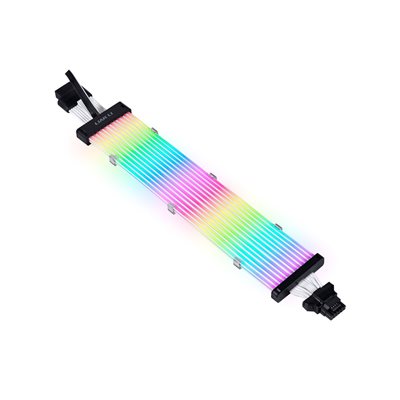 Lian Li Strimer Plus V2 12VHPWR, 12+4-pin -> 12+4-pin, RGB-valaistu näytönohjaimen virtakaapeli, 320mm