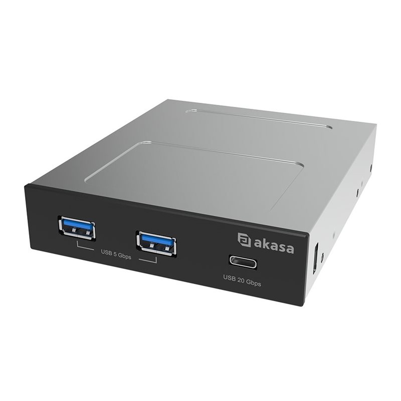 Akasa USB 20Gbps Type-C Panel with Dual USB 5Gbps Type-A Ports