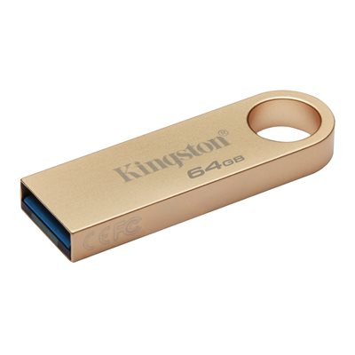 Kingston 64GB DataTraveler SE9 Gen3, 3.2 Gen1 USB-A -muistitikku, 220/100 MB/s, kulta