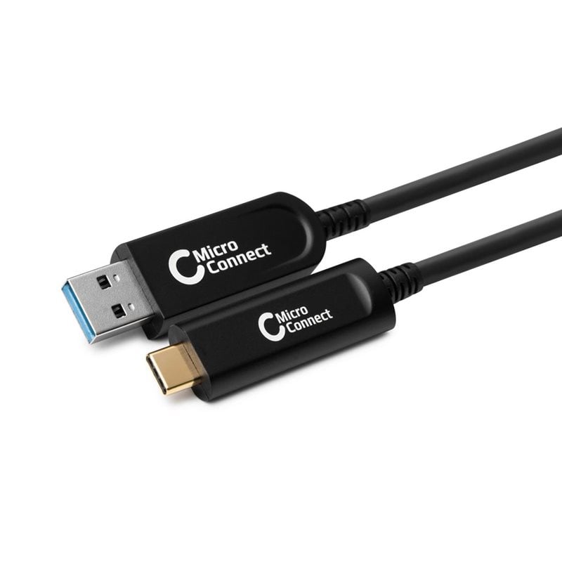 MicroConnect 3.2 Gen2 USB-C -> USB-A -kaapeli, AOC, 10m, musta