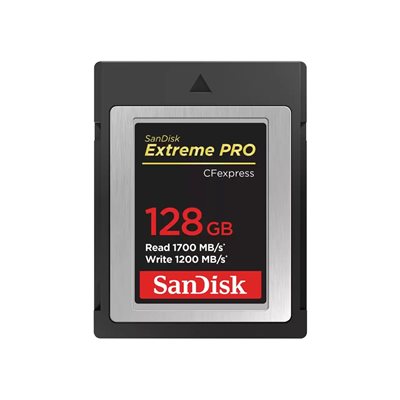 Sandisk 128GB Extreme PRO CFexpress Type B -muistikortti, jopa 1700/1200 MB/s