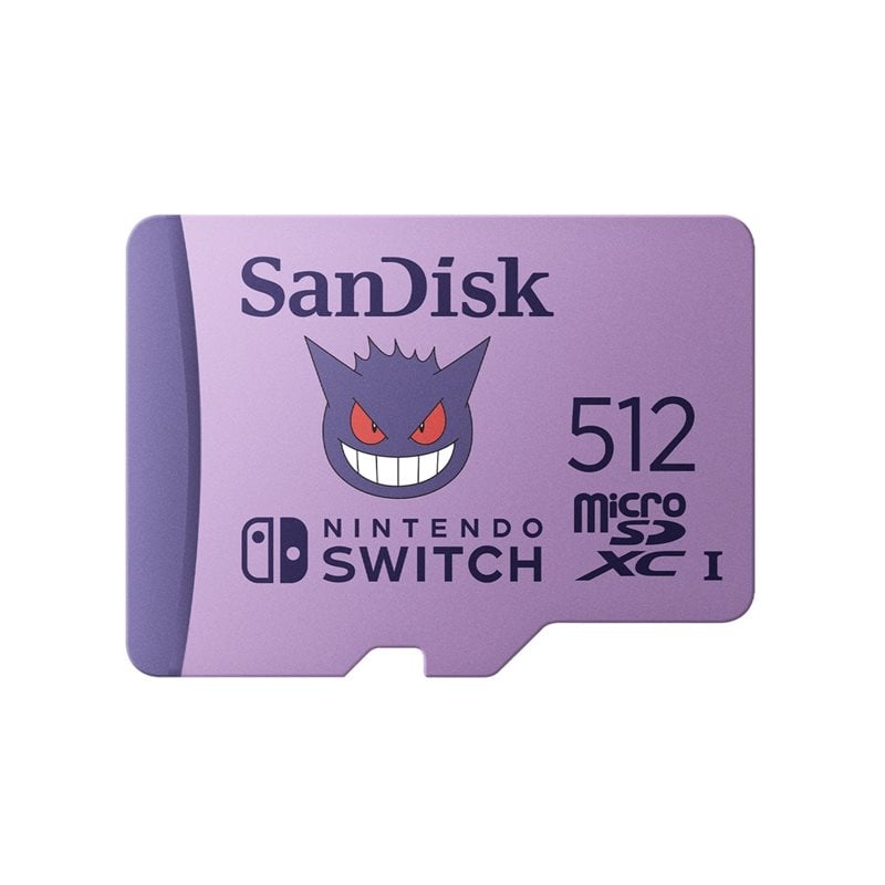 Sandisk 512GB Pokémon Gengar, microSDXC -muistikortti, UHS-I, 100/90 MB/s