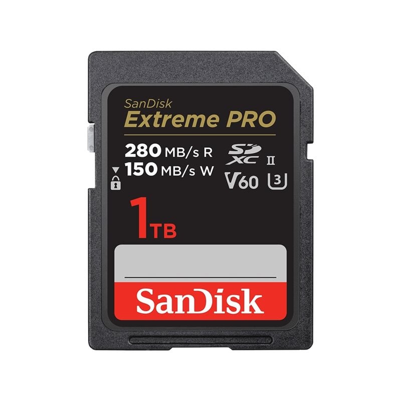 Sandisk 1TB Extreme Pro, SDXC -muistikortti, UHS-II V60 U3, 280/150 MB/s