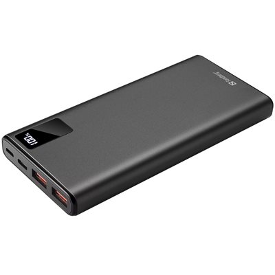 Sandberg 10 000 mAh Powerbank, USB-C PD 20W, 2x USB-A  musta