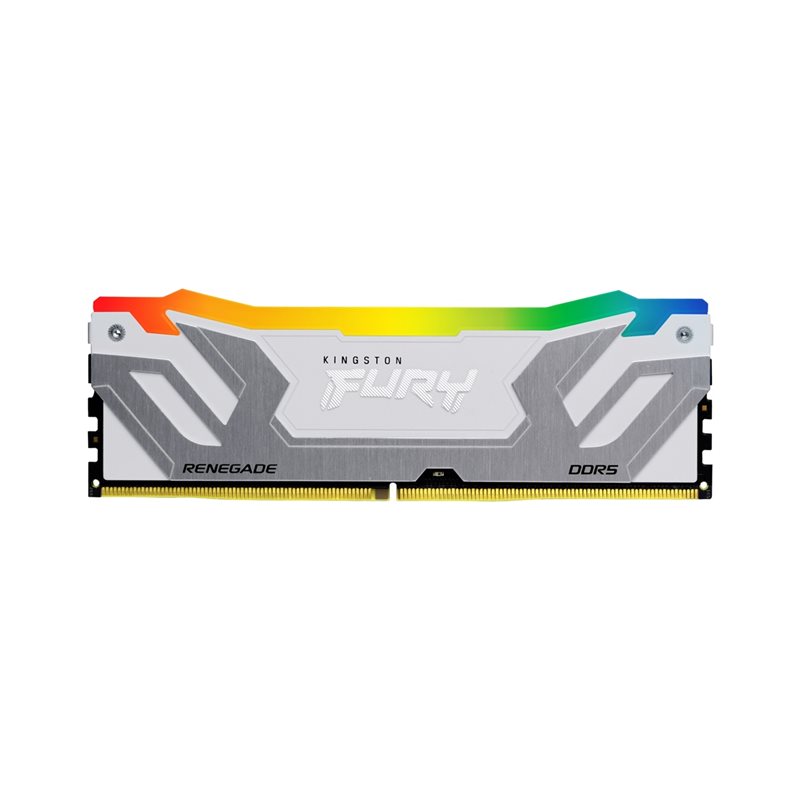 Kingston 24GB (1 x 24GB) FURY Renegade RGB White, DDR5 8800MHz, CUDIMM, CL42, 1.40V, valkoinen/hopea