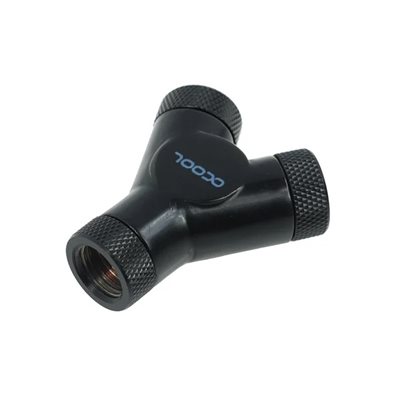 Alphacool HF Y-connector - G1/4 kierrettävä, 3x sisäkierre, Deep Black