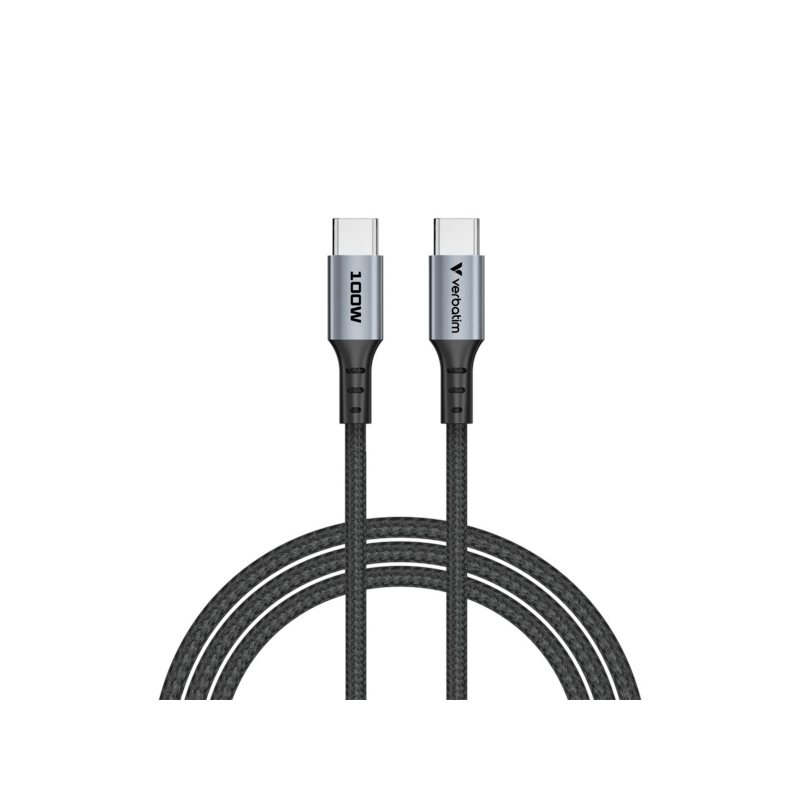 Verbatim 2.0 USB-C -kaapeli, PD3.0 100W, 1,2m, musta