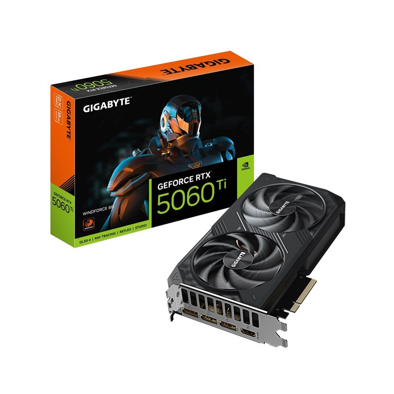 Gigabyte (Outlet) GeForce RTX 5060 Ti WINDFORCE -näytönohjain, 8GB GDDR7