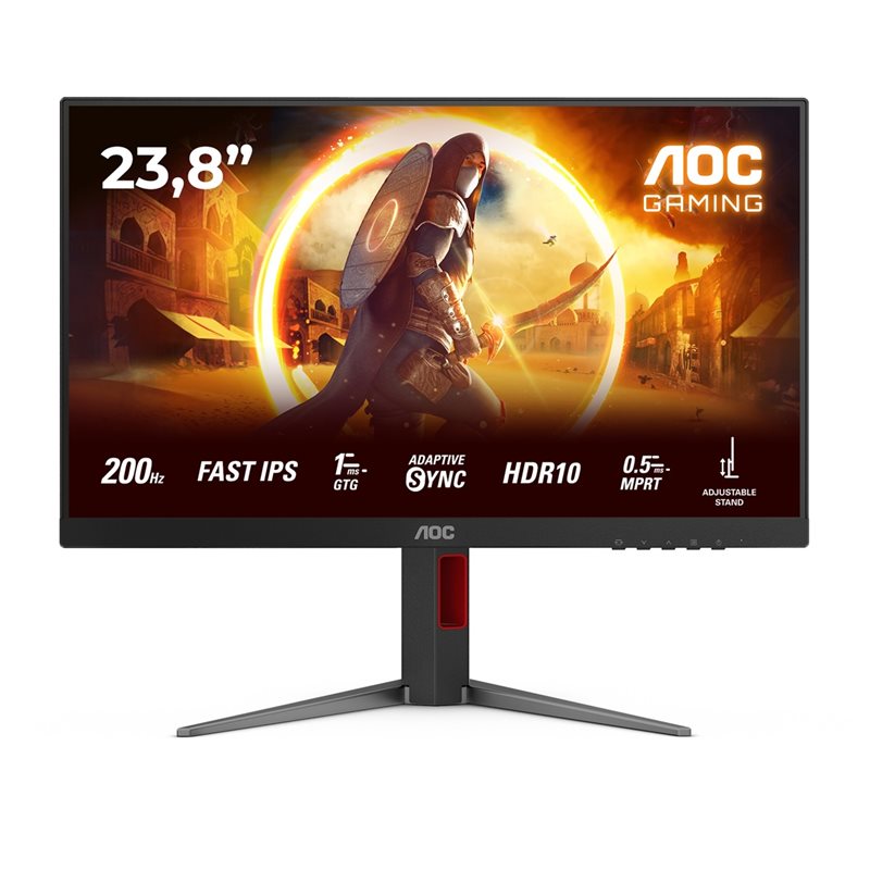 AOC 23,8" 24G4HA, 200Hz Full HD -pelimonitori, musta