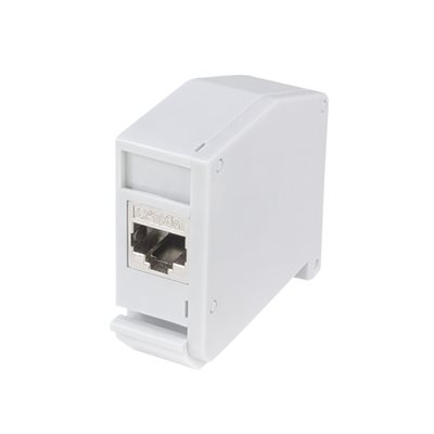 Logilink DIN-kiskoadapteri Cat6a RJ-45 Coupler -jatkoliittimellä, valkoinen