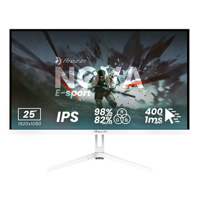 Arozzi 25" Nova IPS, 400Hz Full HD -pelimonitori, valkoinen