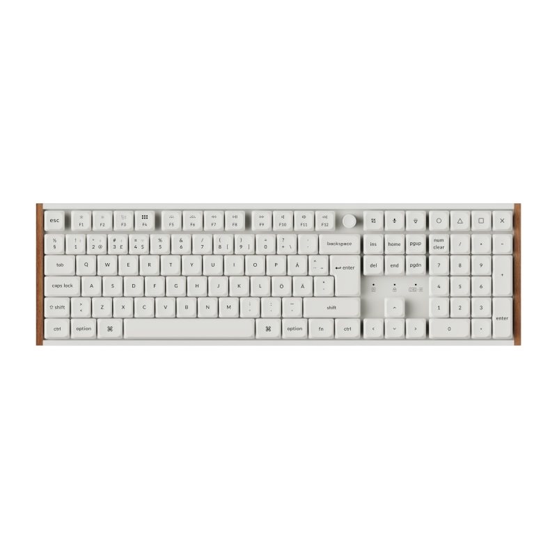 Keychron K5 Ultra SE 8K, langaton mekaaninen näppäimistö, 100%, Low-Profile Milk POM Red, puu / valkoinen