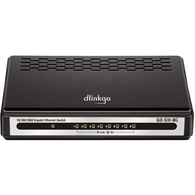D-Link 5-Port Gigabit Easy Desktop Switch, switch 8x10/100/1000, musta