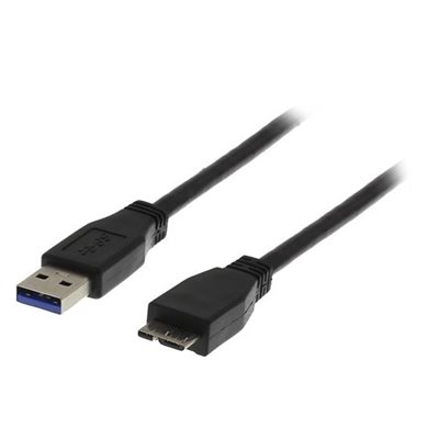 Deltaco 3.2 Gen1 USB-A - Micro-B -kaapeli, 0,5m, musta